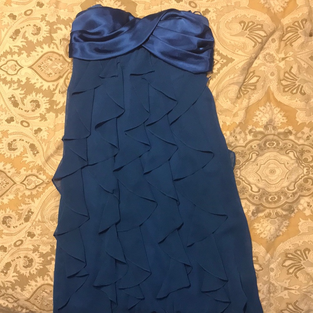 Blue Cache Strapless Ruffle Dress Size 4 👗